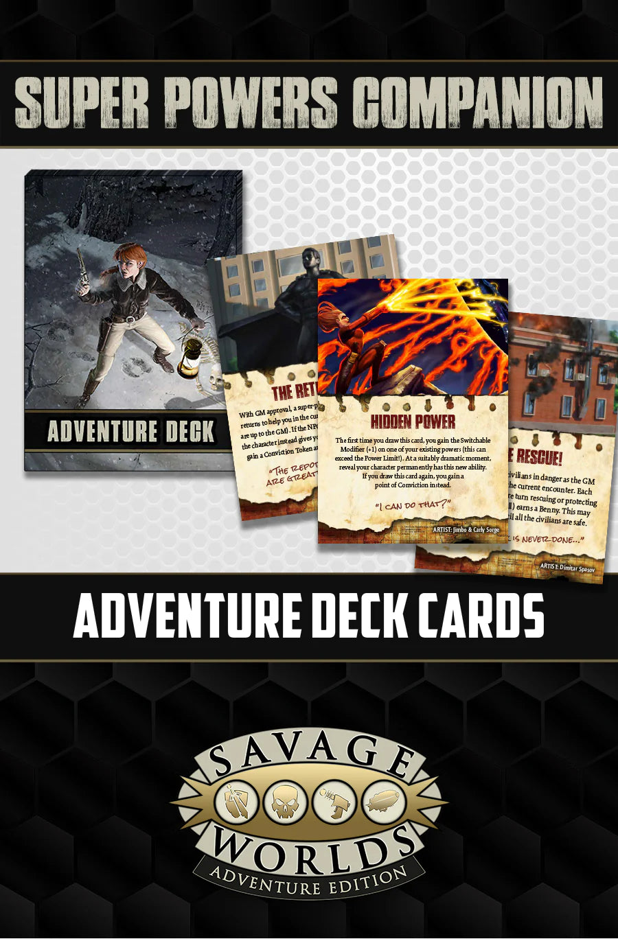 Savage Worlds Super Powers Adventure cards