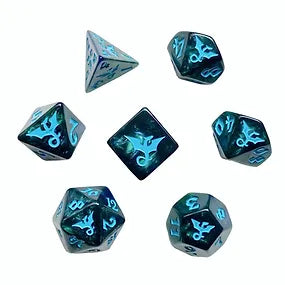 7-Dice Polyhedral Set Dragon Sea