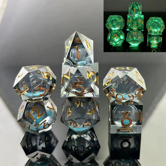 Sharper Edge Glow in the Dark Liquid Core RPG Dice Set